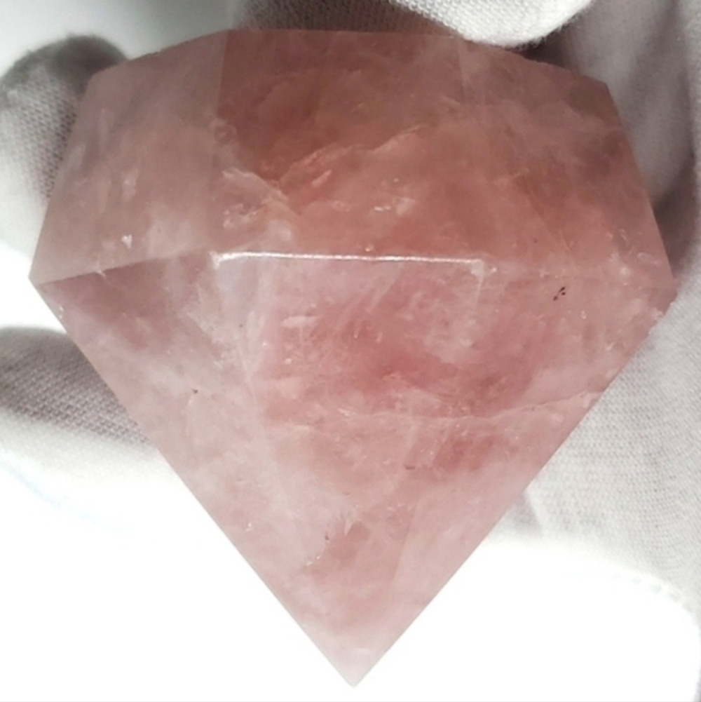 Crystal Gemstone Diamond Shaped Rose Quartz